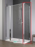 Стінка душова Radaway EOS II S2 75 права профіль хром прозоре скло 3799429-01R