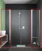 Стінки душові Radaway Eos II DWD Front walls 670 профіль хром прозоре скло 3799670-01-01