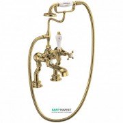 Змішувач для ванни Burlington Regent двухвентильний з ручним душем золото CLR15 GOL