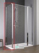 Стінка душова Radaway EOS II S2 70 ліва профіль хром прозоре скло 3799428-01L