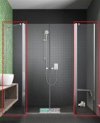 Стінки душові Radaway Eos II DWD Front walls 570 профіль хром прозоре скло 3799570-01-01