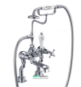Смеситель для ванной Burlington Regent двухвентильный с ручным душем хром CLR15-QT CHR