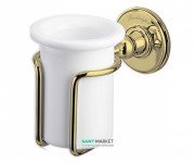 Cтакан для зубних щіток Burlington з власником латунь / кераміка золото / білий A2 GOL