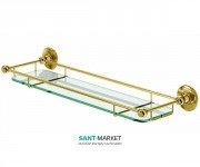Поличка для ванної Burlington прозоре скло / латунь золото A18 GOL