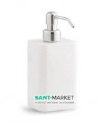 Дозатор для рідкого мила Flab Combi настільний композитний матеріал / метал білий / хром 109 / D