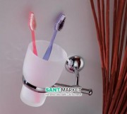 Cтакан для зубных щеток Flab Polo il Classico навесной матовое стекло/латунь хром 512 CHR