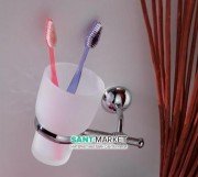 Cтакан для зубних щіток Flab Polo il Classico навісний матове скло / латунь хром 512 CHR