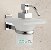 Дозатор для рідкого мила Flab Omega навісний матове скло / латунь хром 121 / D CHR