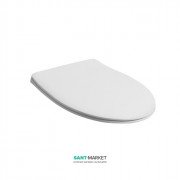 Сидіння для унітазу Simas LFT Spazio з плавним опусканням дюропласт білий петлі хром LFT006