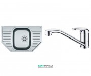 Кухонна мийка Franke Polar PXL 612-Е декор і змішувач Narew 35 Plus нержавіюча сталь 101.0444.134