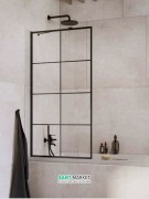 Шторка для ванної Radaway Idea Black PNJ Factory 50 прозоре скло / чорний 10001050-54-55