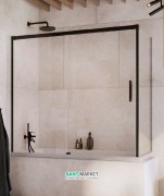Шторка для ванной Radaway Idea Black PN DWJ+S 170 левая прозрачное стекло/чёрный 10042170-54-01L