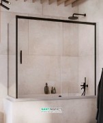 Шторка для ванної Radaway Idea Black PN DWJ + S 140 права прозоре скло / чорний 10042140-54-01R
