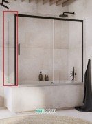 Бокова стінка для шторки для ванної Radaway Idea Black PN S 80 прозоре скло / чорний 10005080-54-01