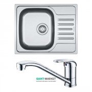 Кухонна мийка Franke Polar PXL 611-60 декор і змішувач Narew 35 Plus нержавіюча сталь 101.0444.100