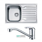 Кухонна мийка Franke Polar PXL 611-60 декор і змішувач Narew 35 Plus нержавіюча сталь 101.0444.131