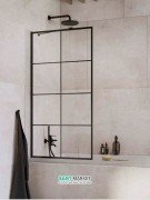 Шторка для ванної Radaway Idea Black PNJ Factory 90 прозоре скло / чорний 10001090-54-55