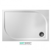 Душовий піддон Буль-Буль Pacific 1000х700 мм литий мармур білий 60100101 + панель і ніжки