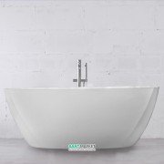 Ванна мармурова окремостояча Буль-Буль Albert 175х77х64 біла 10175001 + вбудований перелив