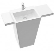 Раковина для ванної Marmorin Tebe 550 з поличками 325 для підлоги литий камінь білий P 530 550 020 010