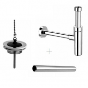 Сифон для раковини Marmorin декоративний з вентилем і пробкою хром ZCS