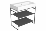 Консоль для раковины Simas Agile напольная 81х46 см металл черный матовый AGSA81