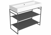 Консоль для раковини Simas Agile для підлоги 101х46 см метал чорний матовий AGSA101
