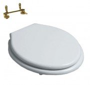 Сиденье с крышкой для унитаза Simas Londra с микролифтом полиэстер белый петли золото/бронза LO 007