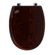 Сидіння з кришкою для унітазу Simas Londra з мікроліфтом дерево горіх петлі хром LO 008