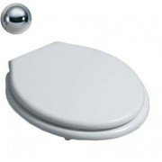 Сидіння з кришкою для унітазу Simas Londra поліестер білий петлі хром LO 002S