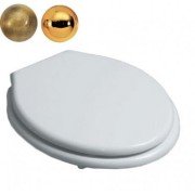 Сидіння з кришкою для унітазу Simas Londra поліестер білий петлі золото/бронза LO 003S