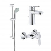 Набор смесителей для ванной Grohe BauEdge с душевым гарнитуром хром 122277