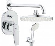 Душова система прихованого монтажу Grohe BauFlow з верхнім і ручним душем хром UA2904500A