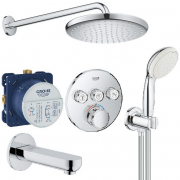Душевая система скрытого монтажа Grohe Grohtherm SmartControl + Tempesta 250 с верхним и ручным душем хром 26416SC2