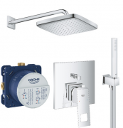 Душевая система скрытого монтажа Grohe Eurocube + Tempesta Cube 250 с верхним и ручным душем хром UA26415SC3