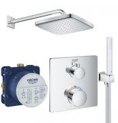Душова система прихованого монтажу Grohe Grohtherm Cube + Tempesta Cube 250 з верхнім і ручним душем хром 26415SC0