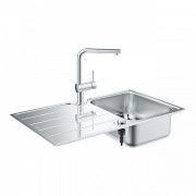 Мойка для кухни Grohe K500 86х50 см со смесителем нержавеющая сталь матовая 31573SD1