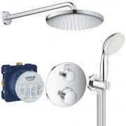 Душевая система скрытого монтажа Grohe Grohtherm + Tempesta 250 с верхним и ручным душем хром 26416SC0