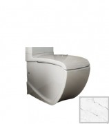 Чаша унітазу-компакта підлогового Hidra Hi-Line 38х67,5 см санфаянс білий матовий мармур HI12 101 white matt marble