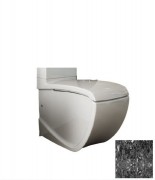 Чаша унітазу-компакта підлогового Hidra Hi-Line 38х67,5 см санфаянс чорний матовий мармур HI12 102 black matt marble