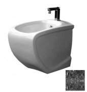 Біде підлогове Hidra Hi-Line 38х54,5 см санфаянс чорний матовий мармур HI14 102 black matt marble