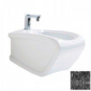 Біде підвісне Hidra Hi-Line 38х54,5 см санфаянс чорний матовий мармур HIW14 102 black matt marble