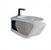 Біде підвісне Hidra Hi-Line 38х54,5 см санфаянс білий/срібло HIW14 014 bianco/platino