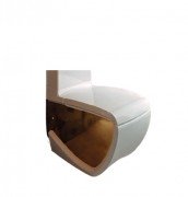 Чаша унітаза-компакта підлогового Hidra Hi-Line 38х67,5 см санфаянс білий/золото HI12 013 bianco/oro HI12 013 bianco/oro