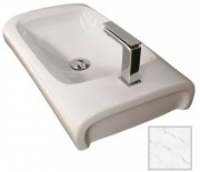 Раковина для ванної Hidra Hi-Line накладна 70х41 см санфаянс білий матовий мармур HI17 101 white matt marble