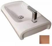 Раковина для ванної Hidra Hi-Line накладна 70х41 см санфаянс білий/рожеве золото HI17 063 bianco/oro rosa