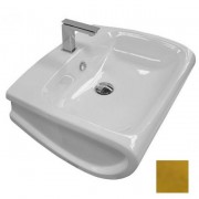 Раковина для ванной Hidra Hi-Line подвесная 65х51,5 см санфаянс белый/золото HI19 013 bianco/oro