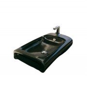 Раковина для ванної Hidra Hi-Line накладна 70х41 см санфаянс чорний глянцевий HI17 009 nero lucido