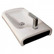 Раковина для ванної Hidra Hi-Line накладна 70х41 см санфаянс білий/чорний HI17 012 bianco/nero