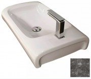 Раковина для ванної Hidra Hi-Line накладна 70х41 см санфаянс білий/темно-сірий HI17 99 ceppo di gre dark